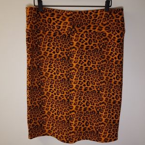 Lularoe Cassie Pencil Skirt Leopard Print Size 2XL